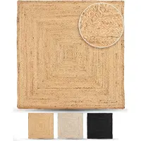 Carpetfine Teppich "Nele Juteteppich Naturfaser", rechteckig, 6 mm Höhe, geflochtener Wendeteppich aus 100% Jute, quadratisch und als Läufer