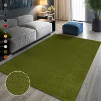 Sanat Teppich "UNI , auch als Läufer und Rund", grün, B:60cm H:13mm L:110cm, Kunstfaser, Teppiche, Teppich, robuster Kurzflorteppich, große Farbauswahl, Wohnzimmer, alle Räume