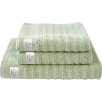 Dyckhoff Handtuch Set "Wecycled", grün (seegrün), 3 Stk., Walkfrottier, Walkfrottier, Obermaterial: 100% Baumwolle, Handtücher, Handtuch Set, 2 Handtücher (50x100cm), 1 Duschtuch (70x140cm)