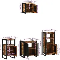 vidaXL Badezimmermöbel-Set 4 Stk. Mehrfarbig und Schwarz
