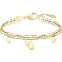 BOSS Armkette "SELENA", gold (gelbgoldfarben, kristallweiß, kristallweiß), Armbänder, Damen, 18cm, Edelstahl, Armkette, mit Preciosa Crystal