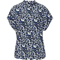 LASCANA Kurzarmbluse in blau leo | Gr.: 38