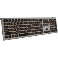 Subblim SUBKB-3MIE310, Kabellos, RF Wireless + Bluetooth, Scherenschalter, QWERTY, RGB-LED, Schwarz, Grau