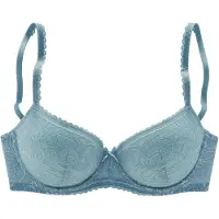 LASCANA Schalen-BH "Luciana", Damen, Gr. 80, Cup B, blau (adriablau), Spitze, Obermaterial: 89% Polyamid, 11% Elasthan, BHs Schalen-BH, aus zarter Spitze, Dessous