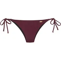 Copenhagen Studios Bikini-Hose "Nela", Damen, Gr. 36, N-Gr, rot (weinrot), Rippware, Recycling-Polyamid, strukturiert, unifarben, Badehosen Bikini-Hose, mit seitlichen Bändern
