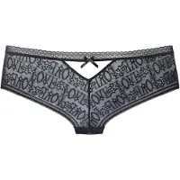 Vivance Stringpanty "Madita", Damen, Gr. 36/38, schwarz, Spitze, Obermaterial: 59% Polyamid, 28% Polyester, 13% Elasthan, Unterhosen Stringpanty, aus Spitze mit „LOVE“-Schriftzug