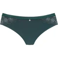 s.Oliver String "Romane", Damen, Gr. 40/42, grün (piniengrün), Spitze, Obermaterial: 86% Polyamid, 14% Elasthan, Unterhosen String, mit graphischer Spitze in transparenter Optik