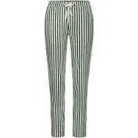 s.Oliver Pyjamahose , Damen, Gr. 40/42, N-Gr, grün (grün, weiß, gestreift), Single Jersey, Obermaterial: 50% Baumwolle, 50% Viskose, gestreift, Basic lang, Hosen Pyjamahose, mit schönem Allovermuster