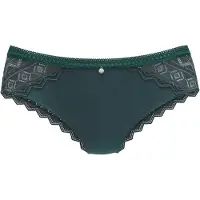 s.Oliver Slip "Romane", Damen, Gr. 40/42, grün (piniengrün), Spitze, Obermaterial: 86% Polyamid, 14% Elasthan, Unterhosen Slip, mit graphischer Spitze in transparenter Optik