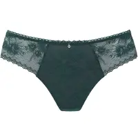 LASCANA String , Damen, Gr. 44/46, Spitze, grün (tannengrün), Spitze, Obermaterial: 87% Polyamid, 13% Elasthan, körpernah, Unterhosen String, rundherum aus floraler, dezent transparenter Spitze