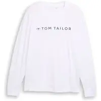 Tom Tailor 1100000002199 , Herren, Gr. 3XL, weiß, Single Jersey, Obermaterial: 100% Baumwolle, bedruckt, regular fit taillenbedeckt, Rundhals, Bündchen, Shirts 1100000002199, mit Logo Print
