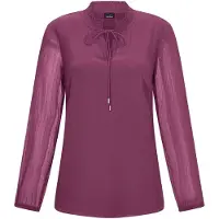 Goldner Kurzgröße: Elegante Jersey-Bluse mit Rundhals in beere | Gr.: 23