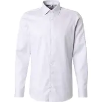 Olymp Businesshemd "Level Five body fit", Herren, Gr. 44, N-Gr, blau (silbergrau), Web, Obermaterial: 97% Baumwolle, 3% Elastolefin, 2-Knopf-Manschette, Hemden Businesshemd, mit modischer Struktur