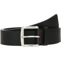 HUGO Ledergürtel "Geffrey Sz40", Herren, Gr. 90, schwarz (schwarz 001), Leder, kontrastfarbene Details, unifarben, Gürtel Ledergürtel, mit Dornschließe, Logo an der Schlaufe