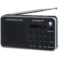Sunstech Portable digital AM/FM radio silver, Tragbar, Analog, AM, FM, PLL, 1,4 W, MP3, WMA, LED