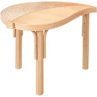 Beliani Couchtisch 3er Set Naturfarben Rattan Blattform Modernes Design Indoor Outdoor Gartentische