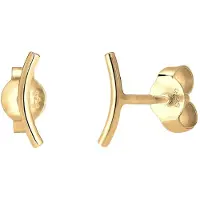 Elli Paar Ohrstecker "Ohrringe Bogen Geo Trend Minimal 925 Silber" Gr. 2, gold, Ohrringe, Damen, 2, ohne Stein, Silber 925 (Sterlingsilber), Paar Ohrstecker