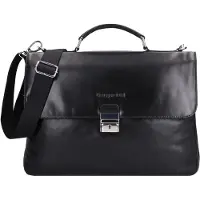 Bugatti Aktentasche "Damen, Herren ROMANO echt Leder", Damen, Gr. B/H/T: 41cm x 31cm x 13cm onesize, schwarz, Leder, used, Taschen Aktentasche, echt Leder
