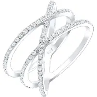 Elli Silberring "Ring Verschlungen Kristalle 925 Silber" Gr. 54, weiß, Fingerringe, Damen, 54, Silber 925 (Sterlingsilber), Silberring