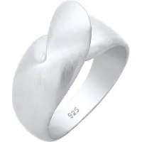 Elli Silberring "Ring Bandring Wellen Organic Geo Matt Knoten 925 Silber" Gr. 56, silber, Fingerringe, Damen, 56, Silber 925 (Sterlingsilber), Silberring