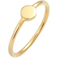 Elli Silberring "Ring Plättchen Kreis Geo Basic 925 Silber" Gr. 54, gold, Fingerringe, Damen, 54, Silber 925 (Sterlingsilber), Silberring