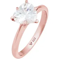 Elli Silberring "Ring Herz Zirkonia Verlobungsring Solitär 925 Silber" Gr. 56, rosa (rosegold), Fingerringe, Damen, 56, Silber 925 (Sterlingsilber), Silberring