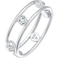 Elli Silberring "Ring Glamouröse Elegant 925 Silber, mit Kristallen von Swarovski" Gr. 54, silber, Fingerringe, Damen, 54, Silber 925 (Sterlingsilber), Silberring