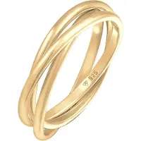 Elli Silberring "Ring Wickelring Trio Trini Basic 925 Silber" Gr. 52, gold, Fingerringe, Damen, 52, Silber 925 (Sterlingsilber), Silberring