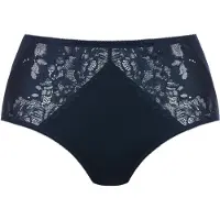Mey Taillenslip "Luxurious", Damen, Gr. 46, blau (night blau), Obermaterial: 87% Polyamid, 13% Elasthan, körpernah, Unterhosen Taillenslip, Hoher Taillensitz, Spitze seitlich eingesetzt, Topseller