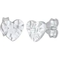 Elli Paar Ohrstecker "Ohrringe Herz Liebe Gehämmert Organic 925 Silber" Gr. 7, silber, Ohrringe, Damen, 7, ohne Stein, Silber 925 (Sterlingsilber), Paar Ohrstecker