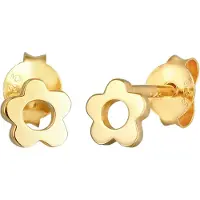 Elli Paar Ohrstecker "Ohrringe Kinder Blume Blüte Flower 925 Silber" Gr. 6, gold, Ohrringe, Damen, 6, ohne Stein, Silber 925 (Sterlingsilber), Paar Ohrstecker