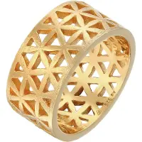 Elli Silberring "Ring Bandring Lebensblume Blume 925 Silber" Gr. 54, gold, Fingerringe, Damen, 54, Silber 925 (Sterlingsilber), Silberring