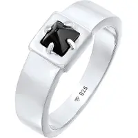 KUZZOI Siegelring "Ring Herren Bandring Onyx Pyramide 925 Silber" Gr. 62, silber, Fingerringe, Herren, 62, ohne Stein, Silber 925 (Sterlingsilber), 8mm, Siegelring