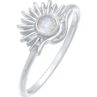 Elli Silberring "Ring Mondstein Sonne Boho Style 925 Silber" Gr. 56, silber, Fingerringe, Damen, 56, Silber 925 (Sterlingsilber), Silberring