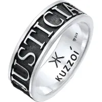 KUZZOI Silberring "Ring Herren Bandring Schriftzug 925 Silber" Gr. 62, grau, Fingerringe, Herren, 62, Silber 925 (Sterlingsilber), Silberring
