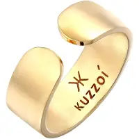 KUZZOI Silberring "Ring Bandring Klares Design Offen 925 Silber" Gr. 62, gold, Fingerringe, Herren, 62, Silber 925 (Sterlingsilber), Silberring