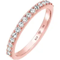 Elli Silberring "Ring Bandring Memoire 925 Silber, mit Kristallen von Swarovski" Gr. 54, rosa (rosegold), Fingerringe, Damen, 54, Silber 925 (Sterlingsilber), Silberring