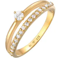 Elli Ring 925 Sterling Silber Ring Set in Gold | Gr.: 54