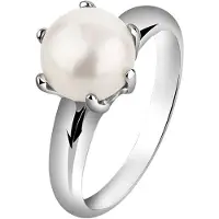 Nenalina Perlenring "Ring Perlenring glanz mit Süßwasserzuchtperle Klassik 925 Sterling Silber" Gr. 54, silber, Fingerringe, Damen, 54, ohne Stein, Silber 925 (Sterlingsilber), Perlenring