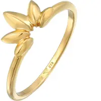 Elli Silberring "Ring Blatt Leaf Natur 925 Silber" Gr. 54, gold, Fingerringe, Damen, 54, Silber 925 (Sterlingsilber), Silberring