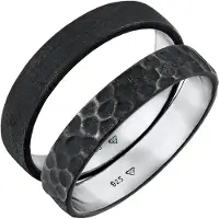 KUZZOI Ring Herren Sterlingsilber schwarz, 54 609947-0003-00540