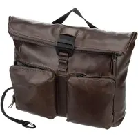 Leonhard heyden Leder Umhängetasche Schultertasche mit Laptopfach Porto Messenger Greybrown dunkelbraun