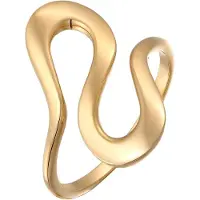 Elli Ring 925 Sterling Silber Spirale, Wellen in Gold | Gr.: 52