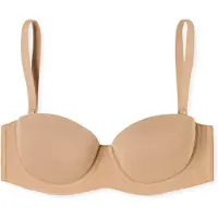 Schiesser Bandeau-BH "Unique Micro", Damen, Gr. 90, Cup A, beige (411, maple), Single Jersey, Obermaterial: 70% Polyamid, 30% Elasthan, BHs Bandeau-BH