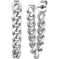 Elli Paar Ohrstecker "Ohrringe Ohrhänger Panzerkettenglieder Goldfarben" Gr. 24, silber, Ohrringe, Damen, 24,mit Stein, Messing, Paar Ohrstecker