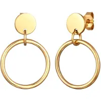Elli Paar Ohrstecker "Ohrringe Ohrhänger Kreis Rund 925 Sterling Silber" Gr. 24, gold, Ohrringe, Damen, 24, Silber 925 (Sterlingsilber), Paar Ohrstecker