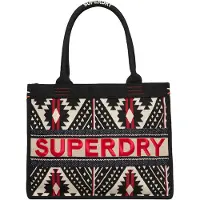 Superdry für Damen. W9110411A Luxe bestickte Tragetasche schwarz (OSFA), Lässig, Synthetisch