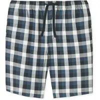 Schiesser Pyjamashorts "Mix + Relax", Herren, Gr. 50, N-Gr, grau (913, multicolor 2), Web, Obermaterial: 100% Baumwolle, bequem kniefrei, Hosen Pyjamashorts, kariert, Gummizug, Bindeband
