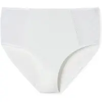 Schiesser Midislip "Air", Damen, Gr. 42, weiß (100, weiß), Microfaser, Obermaterial: 85% Polyamid, 15% Elasthan, unifarben, eng, Unterhosen Midislip, mit transparenten Spitzen-Einsätzen