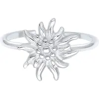 Elli Silberring "Ring Edelweiss Tracht Dirndl Wiesen 925 Sterling Silver", silber, Fingerringe, Damen, Silber 925 (Sterlingsilber), Silberring
